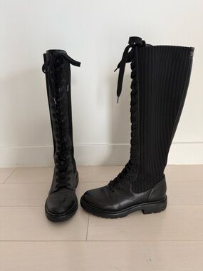 Sam Edelman Black Lace-Up Boots